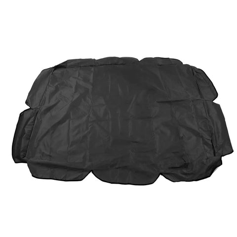 Rugged 2-Seat Swing Canopy Replacement For Outdoor Patio Garden, Waterproof 210D Oxford Fabric, Black, unfolded view