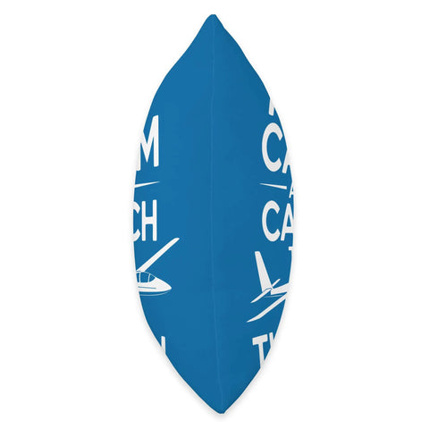 Side view of blue Glider Pilot Throw Pillow For Sailplane Lovers And Soaring Club Members Awesome Cozy Decor For Thermals