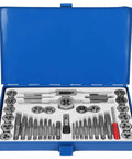 Super Durable 40 Piece Alloy Steel Tap And Die Set For Garage Repair With Metric NPT Taps Dies Wrenches Gauge Hand Threading Kit M3 To Max Size in blue case