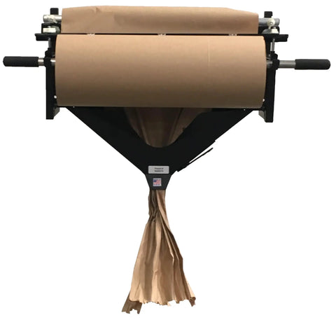Heavy Duty 24 Inch Kraft Paper Crumpler Machine with crumpled paper output, solid steel frame for ecommerce packing.
