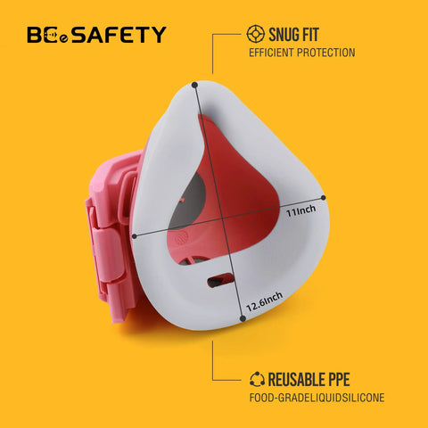 Pro Grade Reusable Half Face Respirator Mask With Six Filters For Painting Cleaning And Sanding Food Grade Silicone Dust Mask Pink
