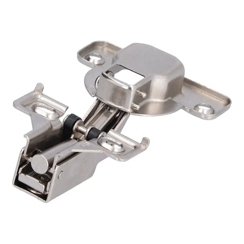 95 Degree Concealed Cabinet Hinges With Soft Close Easy Install For European Frameless Wardrobes And Bookcases Adjustable Door Hinge System Delivers Smooth Quiet Operation And Ample Access In Busy Kitchens, metal hinge close-up.
