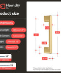 Dimensions of 25 Pack Matte Gold Cabinet Pulls With 5 Inch Center To Center Hole Spacing Brushed Brass Kitchen Drawer Handles