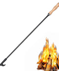 32 Inch Heavy Duty Campfire Poker With Wooden Handle For Fire Pit Outdoors Or Indoors Camping Fireplace Bonfires Rust Resistant Portable Tool Made From Wrought Iron For Easy Assembly And Durable Fire Pit Accessories Built Tough For The Pit