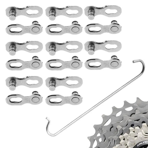 8 Pack 12 Speed Bike Chain Quick Link Set For Mountain And Road Bikes Reusable Steel Missing Link With Chain Hook Durable