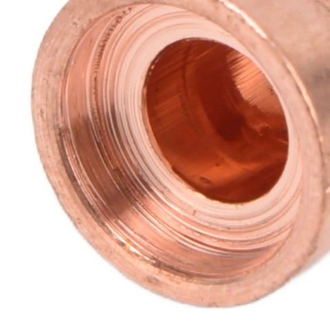 Close-up of copper nozzle from Grab Your Ultimate 65 Pcs Plasma Cutter Consumables Kit With Premium Ceramic And Copper Nozzles Built For Tough Cutting Jobs That Last Forever And Keep Performance Top Notch.