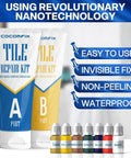 Color Match Ceramic And Porcelain Tile Repair Kit With Ultra Bond Adhesion for chips cracks holes on ceramic porcelain surfaces