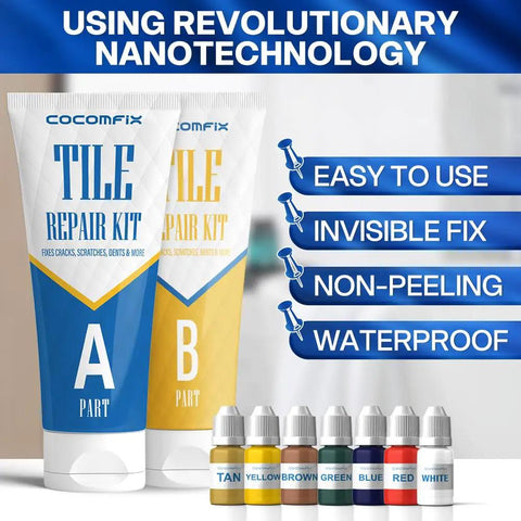 Color Match Ceramic And Porcelain Tile Repair Kit With Ultra Bond Adhesion for chips cracks holes on ceramic porcelain surfaces