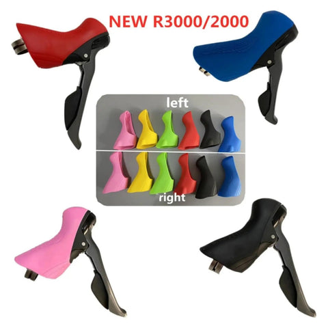 Silicone Brake Lever Hoods for Road Shifters ST R2000 R3000 R3030 1 Pair Black and assorted colors on display