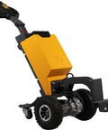 Apollo Full Electric Tugger Walkie Tractor With A Rock Solid 2200 Pound Capacity to Haul Trailers Dumpsters And Garbage Cans Effortlessly In Airports Or Workshops Without Breaking Your Back on display.