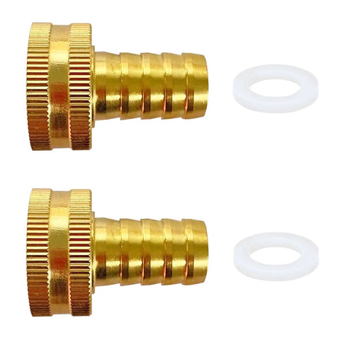 Heavy Duty Garden Hose Repair Connector Kit 1/2 Inch Barb And 3/4 Inched GHT Brass No Leak Fittings For Quick Pipe Fix Super Strong 200 PSI brass hose connector with washers
