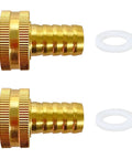 Easy Fix Drip Irrigation Hose Adapter For Garden Tubing To Faucet 5/8 Inch brass barbed connector with washers, set of 2