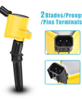 Yellow Ignition Coil Pack Set Of 10 DG508 Curved Boot For Motorcraft Spark Plug SP479 with 2-pin terminal design