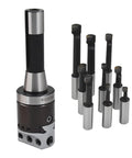Nine Pack Boring Head Set With R8 Shank One Half Inch Boring Bar Carbide Construction For Bridgeport Milling Replacement Kit