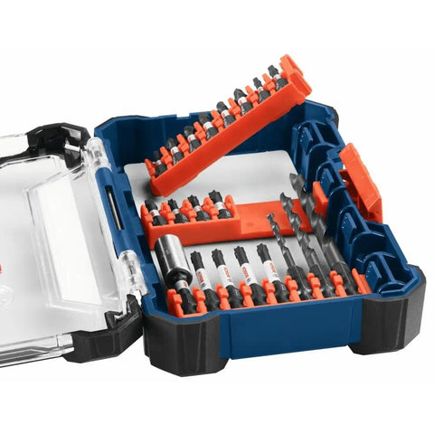 40 Piece Impact Tough Drill And Drive Set With Custom Case Black Oxide Drill Bits For Reduced Friction And Heat Long Lasting Driver Bits With Extended Torsion Zone For High Torque Applications