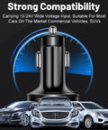 Six In One Car Charger With Voltmeter Display 120W Powerhouse Fast Charge QC3 0 PD Ports USB C Lighter Adapter with cars background