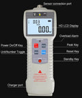Portable Digital Force Gauge With Split Pulley Sensor For Rope Tension Testing, Wire And Belt Tension Meter, Auto Backlit LCD, Rechargeable, Three Unit Modes N Lb Kg, Resolution 0.001 Kg And 0.01 N, Range 50N To 2000N with HD LCD and control keys