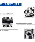 Close-up of Two Pack Front Wheel Hub Bearing Assembly For Dodge Ram 1500 2009 2010 And 2011 With ABS 5 Lug Ready To Install