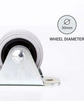 Pack of 8 30mm rubber caster wheels with metal mounting plate and screws