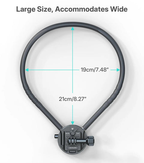 Neck Mount For Action Cameras With Chest Mount, POV Stabilizer, Quick Release System shown with dimensions for large size fit.