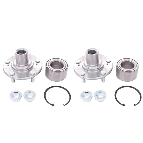 Pair Front Wheel Hub And Bearing Set For Honda Civic 2006 To 2011 1.3L L4 And 1.8L L4 Replacement Bearings shown in packaging