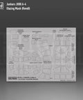1/32 Scale Junkers Ju 88A-4 Canopy And Wheels Mask Set For Revell 03988 Aircraft Model Kit paper masks on sheet