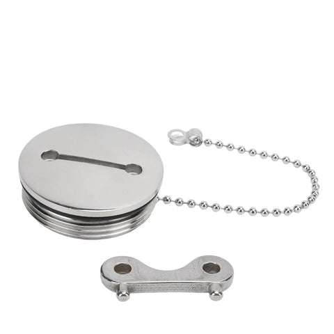 2 Inch Boat Fuel Tank Cap With Key, 316 Stainless Steel Polished Deck Fill Cap For Yachts, Caravans, RVs And Trucks