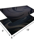 8x18 Foot Outdoor RV Patio Mat With Reversible Graphic Swish Design In Black And Brown, Lightweight Durable Polypropylene