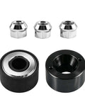 Heavy Duty Wheel Stud Installer Kit With 3 Type Hex Lug Nuts For Fast Car Repair OEM Standard Tool To Install New Auto Parts Safely Without Stripping Threads, black steel and silver lug nuts