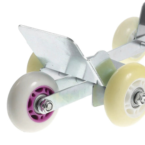Heavy Duty Car Mover Dolly With Steel And Rubber Wheels For Cars Motorcycles And Electric Vehicles One Person Move And Spin Your Vehicle In The Garage Or Shop No Slip Rust Resistant Wheels For Pros close-up of steel frame and rubber wheels