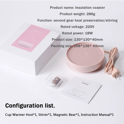 Electric Cup Warmer With Auto Shut Off Timer And Dual Temp Control Keeps Your Morning Brew Cozy On Your Desk With A Bright LED Display in pink.
