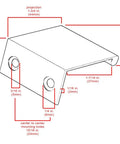 Diagram of back mount finger edge pull handle 1.5 inch aluminum matte black lightweight cabinet and drawer pulls with dimensions.