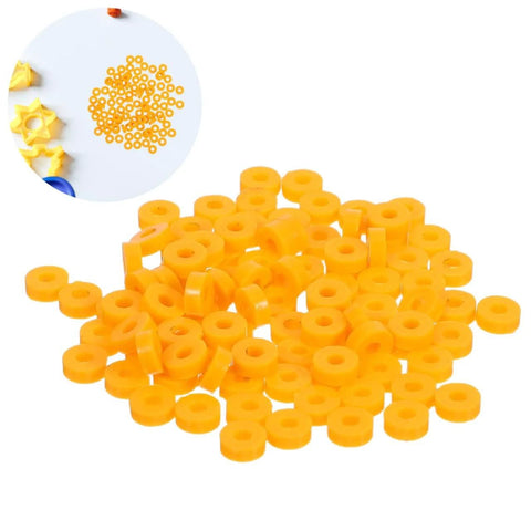 100 Pack Miniature Plastic Bushings and Axle Sleeves for Toy Vehicles, Smooth Low Friction Rotation, Easy Installation, Orange