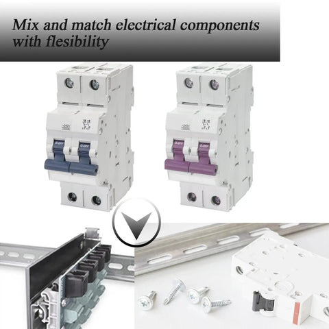 Two Piece Aluminum DIN Rail Slotted For Hardware Component Mounting RoHS Compliant 13 Inches Long 35mm Wide 7.5mm High DIY Friendly