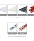 Product suitability: Rugged PEX Pipe Cutter For One Eighth To One Inch Tubing, PPR, PVC, and rubber hoses, but not for cable wires.