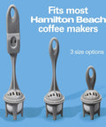 Solid Trio Coffee Maker Bundle Comes With Two Fresh Water Filter Pods And Swift Single Serve Option For Real Good Morning Coffee In Sleek Black Cabinet - Charcoal water filter pods with three size options.
