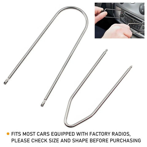 4 Piece Car Radio Removal Pry Tool Set V Shaped Stainless Steel Stereo Release Tools Kit For Vehicle Audio Dash Disassembly