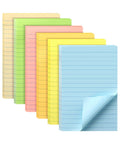 Lined Sticky Notes 4x6 Inch Pastel Color Ruled Post Its, 6 Pads, 270 Sheets Total, Self Stick Memo Pads in different pastel hues.
