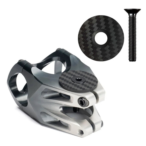 Slick Carbon Fiber Bicycle Headset Top Caps With Stainless Steel Bolts Matte Black Coating Corrosion Proof Upgrade For Road And Mountain Bikes