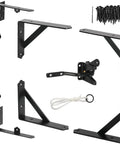 Heavy Duty Corner Gate Brace Kit For Wooden Fences With Latch No Sag Brackets Rust Resistant Powder Coated Steel Supports Up To 120 Lbs with screws and rope