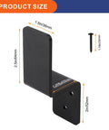 2x4 Door Barricade Brackets Z Shape Black Heavy Duty Security Lock Bar For Home Safety Steel with Screws Close-up View