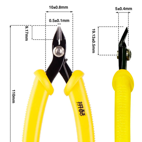 Pro Grade Metal Earth Model Kit Tools Set 2 Piece Clipper dimensions with yellow handles for metal puzzles, cutting, and bending