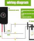 Wiring diagram for Dusk To Dawn Outdoor Lighting Sensor With Photoelectric Switch Photocell For Hardwired Post Lights 120 277V.
