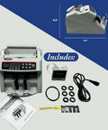 Advanced Money Counter Machine With UV, MG, DD, DBL, HLF, CHN Counterfeit Detection Plus Add And Batch Modes, accessories included