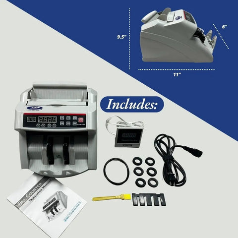 Advanced Money Counter Machine With UV, MG, DD, DBL, HLF, CHN Counterfeit Detection Plus Add And Batch Modes, accessories included