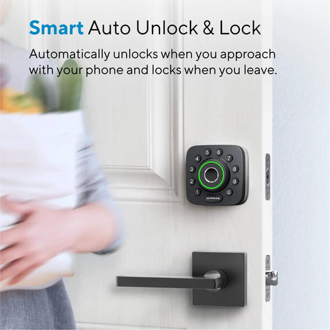 U-Bolt Pro WiFi Smart Lock With Fingerprint ID Auto Unlock App Remote Control Share Access Built-In Door Sensor.