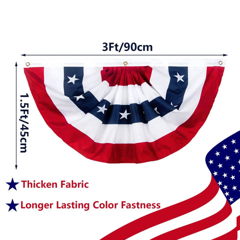 Patriotic Bunting Flags Set Of 6 Three Foot Long Outdoor Indoor Decoration Flags With Brass Grommets for Fourth of July