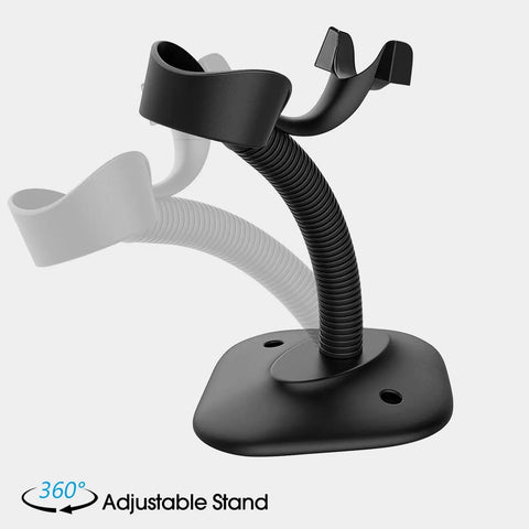 Adjustable stand for Barcode Scanner With Adjustable Stand USB Wired Handheld Laser Reader For No Fuss Hands Free Scanning And Quick Inventory Of Code 128 UPC EAN Code39 Code93 Codabar Code32 Interleaved 2 Of 5 And More, black, flexible design