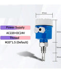 Tuning Fork Level Switch Sensor For Liquid Powder And Granule Detection Vibrating Fork Technology Waterproof 45mm shown with dimensions