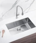 Heavy Duty Beefy Stainless Steel Inset Kitchen Sink With Deep Single Bowl For Prep Zone 20 Gauge 304 Steel Undermount Quiet Design